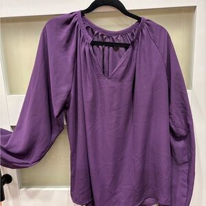 SHEIN Purple Blouse with v Neckline